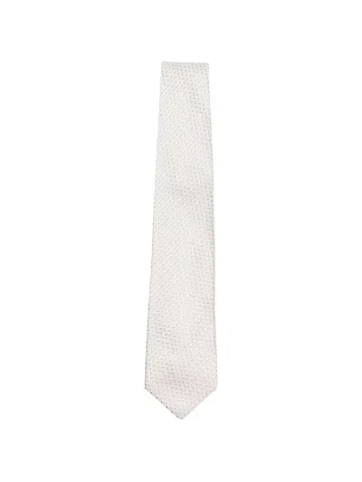 Kiton Logo-patch Tie In Gray