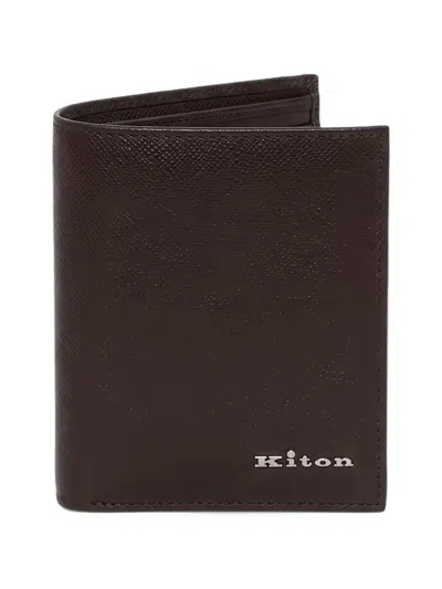 Kiton Logo-plaque Bifold Wallet In Brown