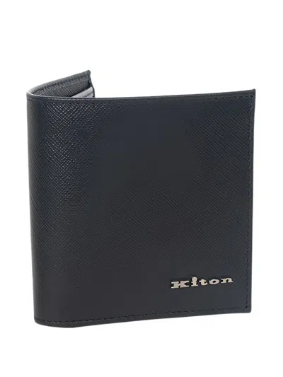 Kiton Logo-plaque Leather Wallet In Black