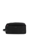 Kiton Rectangular Travel Case Front Pocket In Black