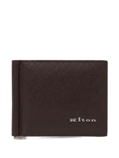 Kiton Logo-plaque Money-clip Wallet In Brown