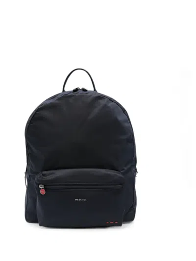 Kiton Logo-plaque Zip-fastening Backpack In Blue