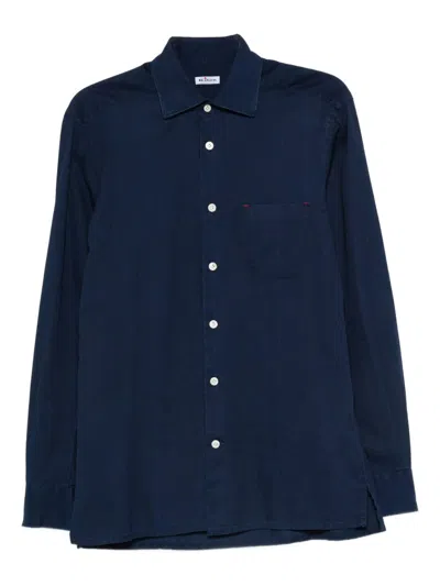 Kiton Long Sleeve Button Down Shirt In Blue