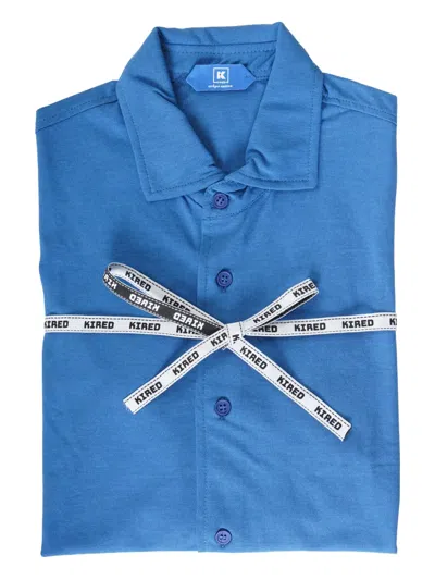 Kiton Long-sleeve Button Polo Shirt In Blue