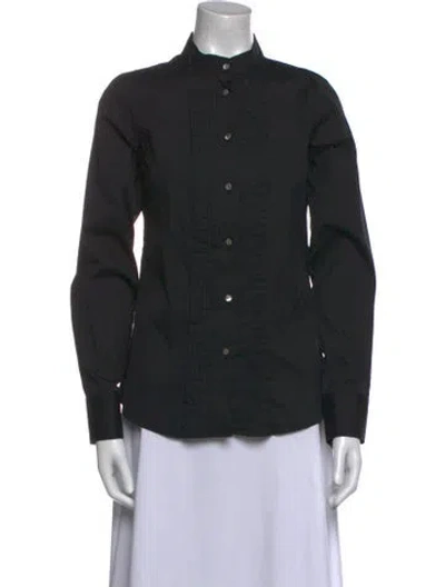 Pre-owned Kiton Long Sleeve Button-up Top In Black