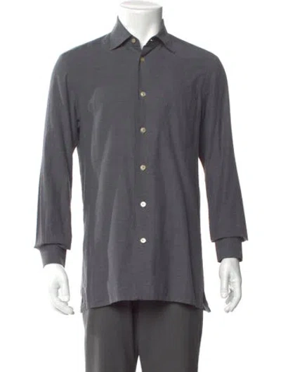 Pre-owned Kiton Long Sleeve Dress Shirt In Gray