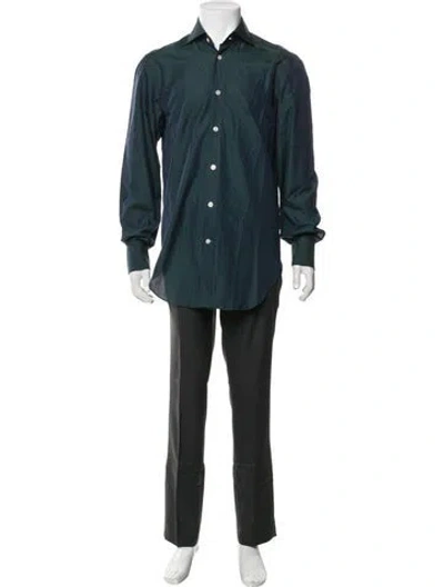 Pre-owned Kiton Long Sleeve Dress Shirt In Green