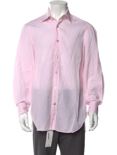 Pre-owned Kiton Long Sleeve Dress Shirt In Pink