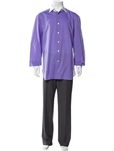 Pre-owned Kiton Long Sleeve Dress Shirt In Purple