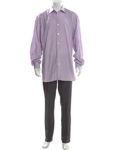 Pre-owned Kiton Long Sleeve Dress Shirt In Purple