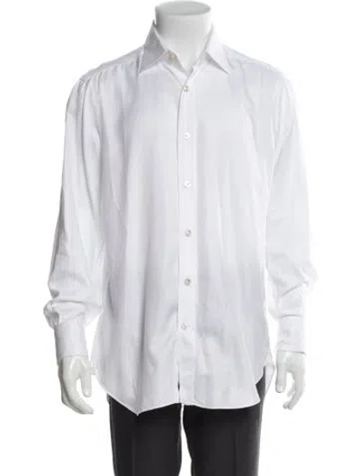 Pre-owned Kiton Long Sleeve Dress Shirt In White