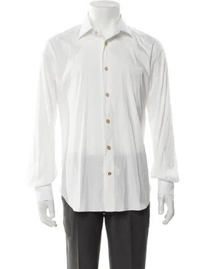 Pre-owned Kiton Long Sleeve Dress Shirt In White
