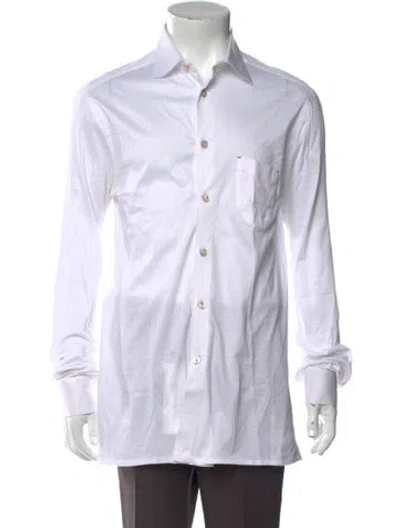 Pre-owned Kiton Long Sleeve Dress Shirt In White