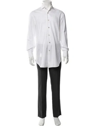 Pre-owned Kiton Long Sleeve Dress Shirt In White