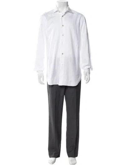 Pre-owned Kiton Long Sleeve Dress Shirt In White