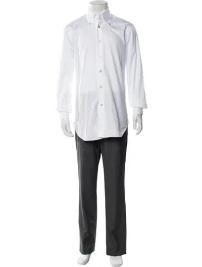 Pre-owned Kiton Long Sleeve Dress Shirt In White