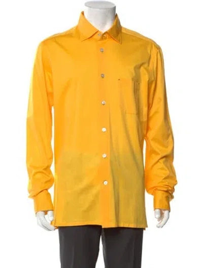 Pre-owned Kiton Long Sleeve Dress Shirt In Yellow