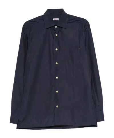 Kiton Long Sleeve Button Down Shirt In Blue
