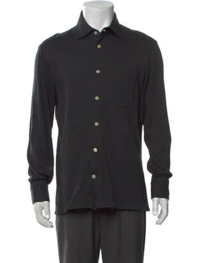 Pre-owned Kiton Long Sleeve Shirt In Black