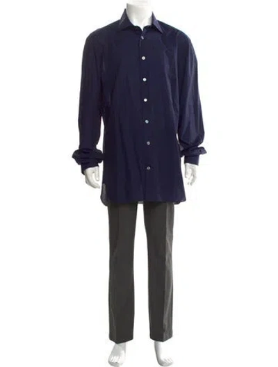 Pre-owned Kiton Long Sleeve Shirt In Blue