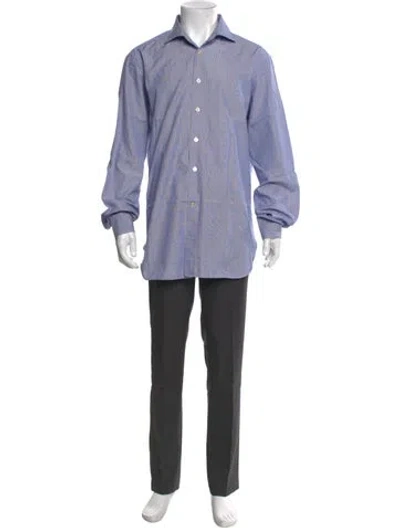 Pre-owned Kiton Long Sleeve Shirt In Blue
