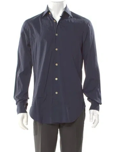 Pre-owned Kiton Long Sleeve Shirt In Blue