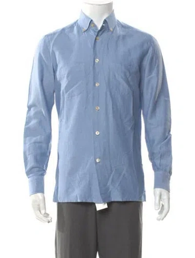 Pre-owned Kiton Long Sleeve Shirt In Blue