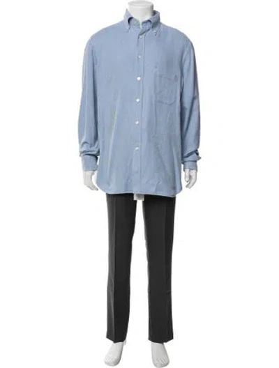 Pre-owned Kiton Long Sleeve Shirt In Blue