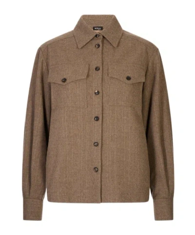 Kiton Long Sleeve Shirt In Brown