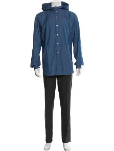 Pre-owned Kiton Long Sleeve Shirt W/ Tags In Blue