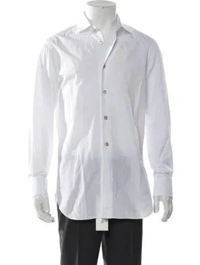 Pre-owned Kiton Long Sleeve Tuxedo Shirt In White