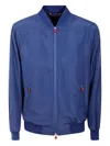 Kiton Long-sleeved Bomber Jacket In Blue