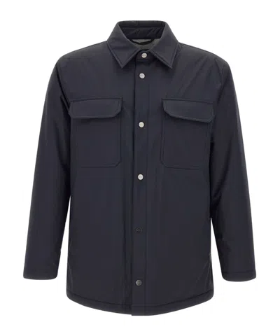 Kiton Overshirt Padded Long Sleeves In Blue