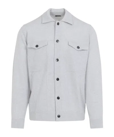 KITON BUTTON-FASTENING FLAP-POCKET SHIRT JACKET