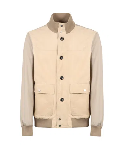 Kiton Long-sleeved Casual Jacket In Nude