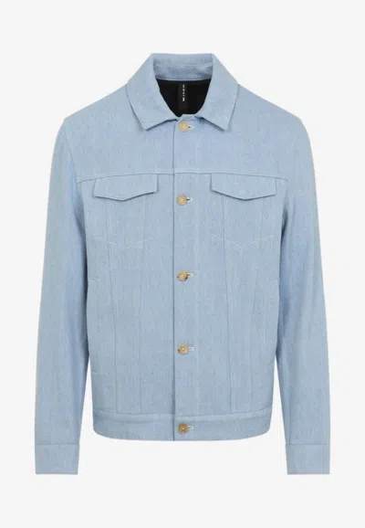 KITON LONG-SLEEVED DENIM OVERSHIRT