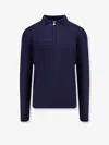 Kiton Wool Knit Polo Shirt With Classic Collar And Half-zip Closure In Blue