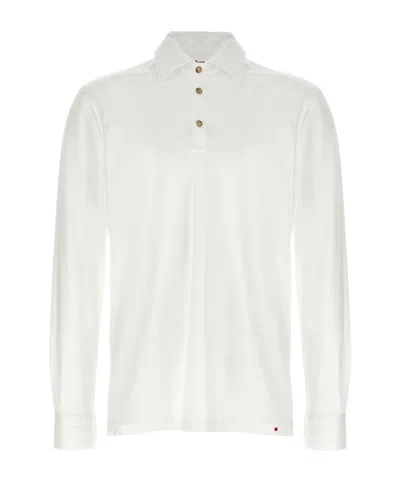 Kiton Long-sleeved Polo Shirt In White