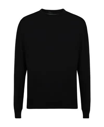 Kiton Long-sleeved Round-neck Sweater In Black