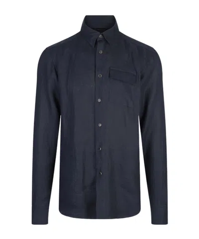 Kiton Long-sleeved Shirt In Blue