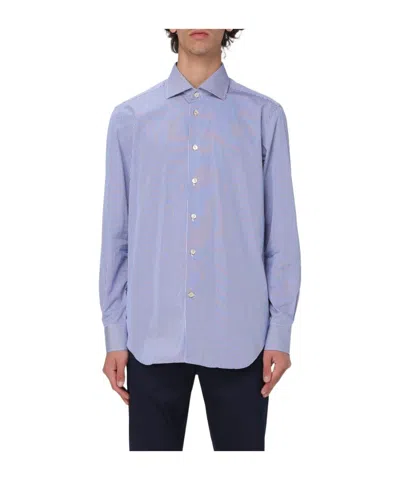 Kiton Long-sleeved Shirt In Blue