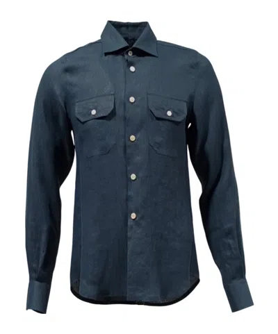 Kiton Long-sleeved Shirt In Blue