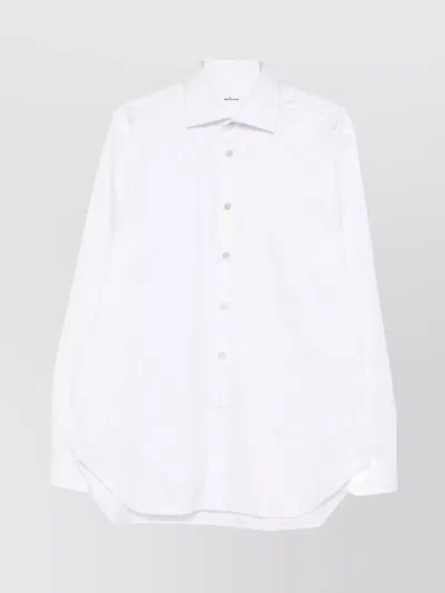 Kiton Long-sleeved Shirt Button-down Collar In White