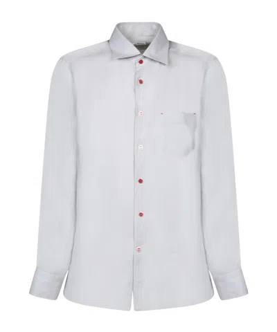 Kiton Long Sleeved Shirt In White