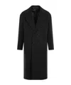 Kiton Dark Grey Tib Virgin Wool Coat In Black