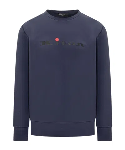 Kiton Long-sleeved Sweater In Blue