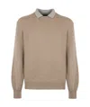 Kiton Brushed-effect Jumper In Brown