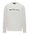 Kiton White Crew Neck Sweatshirt With Logo In White