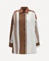 Kiton Long Striped Silk Shirt In Multi