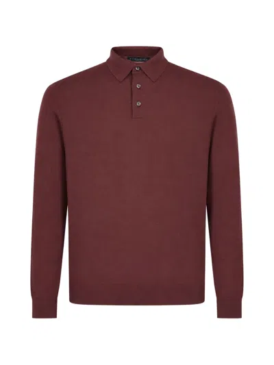 Kiton Long-sleeve Polo Shirt In Red